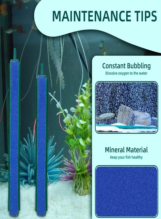 Saim Aquarium Air Stone Bar Bubbler, 2 Pack Bubbler Stone with Plastic Base, 9.8ft Airline Tubing with 3 Piece Suction Cup for Fish Tank, Air Stone Bar, (10 Inch/26cm) - Image 4